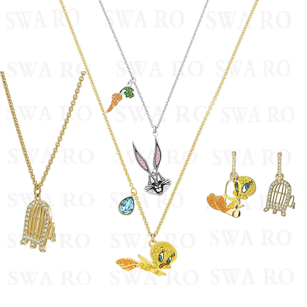 

SWA RO 2019 New LOONEY TUNES Collection Childhood Nostalgic Bugs Bunny Bird Cage Pattern Crystal Give Lovers. Children Best Gift