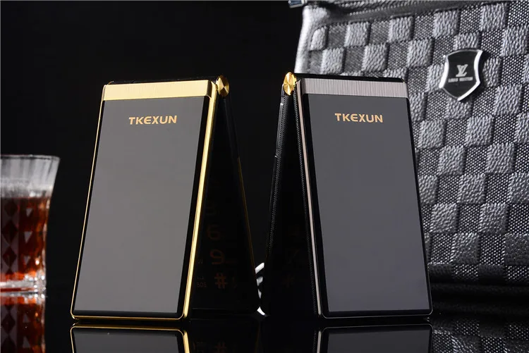 TKEXUN M2 флип металлический корпус телефон 3,0 почерк экран мобильный телефон раскладушка двойной экран большая батарея большая клавиатура