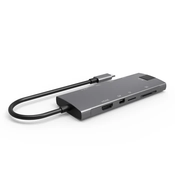 

9 in 1 HUB USB Type-C HDMI Docking Station Adapter USB 3.0 Is Suitable for Laptops and Mobile Phones.