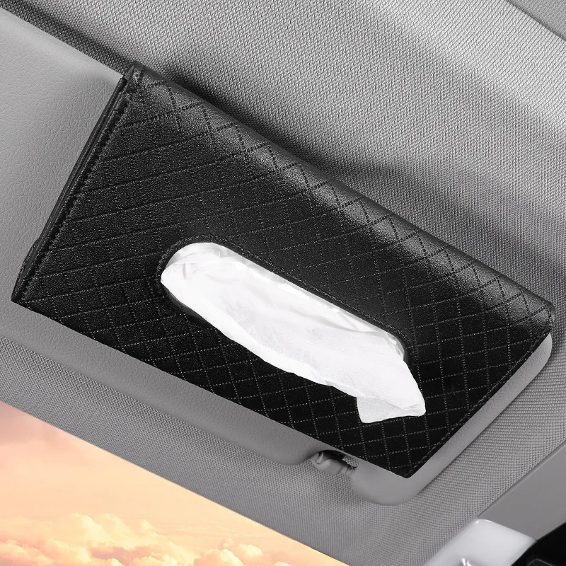 1 Pcs Car Tissue Box Towel Sets Car Sun Visor Tissue Box Holder Auto
