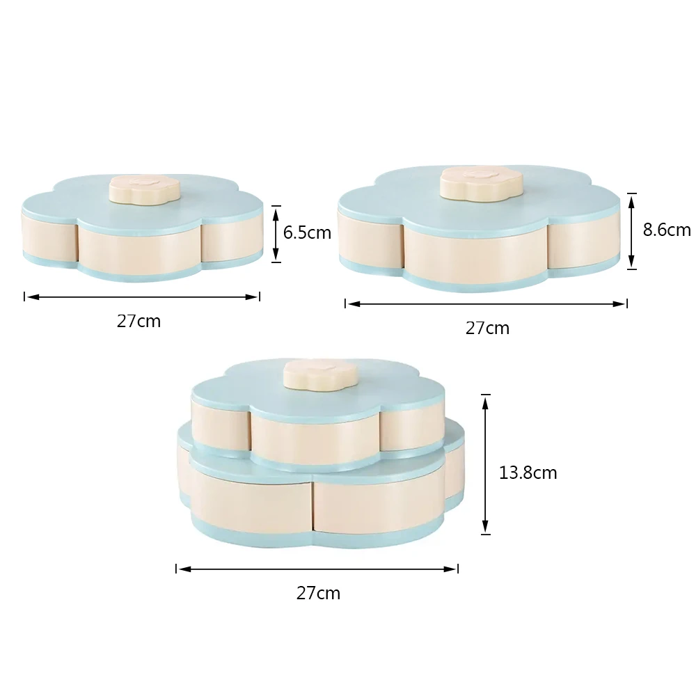 Креативный двухслойный Лепесток коробка для конфет орехи Чехол Коробка для хранения еды для перекуса контейнер для гостиной вращающаяся Фруктовая тарелка Настольный Органайзер