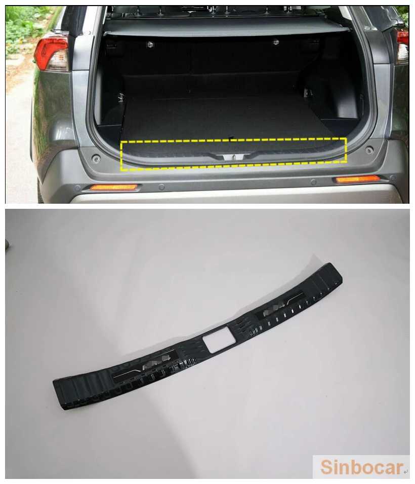 Stainless Steel Outer+Inner Rear Bumper Protector Cover Trim For Toyota RAV4 Free Shipping