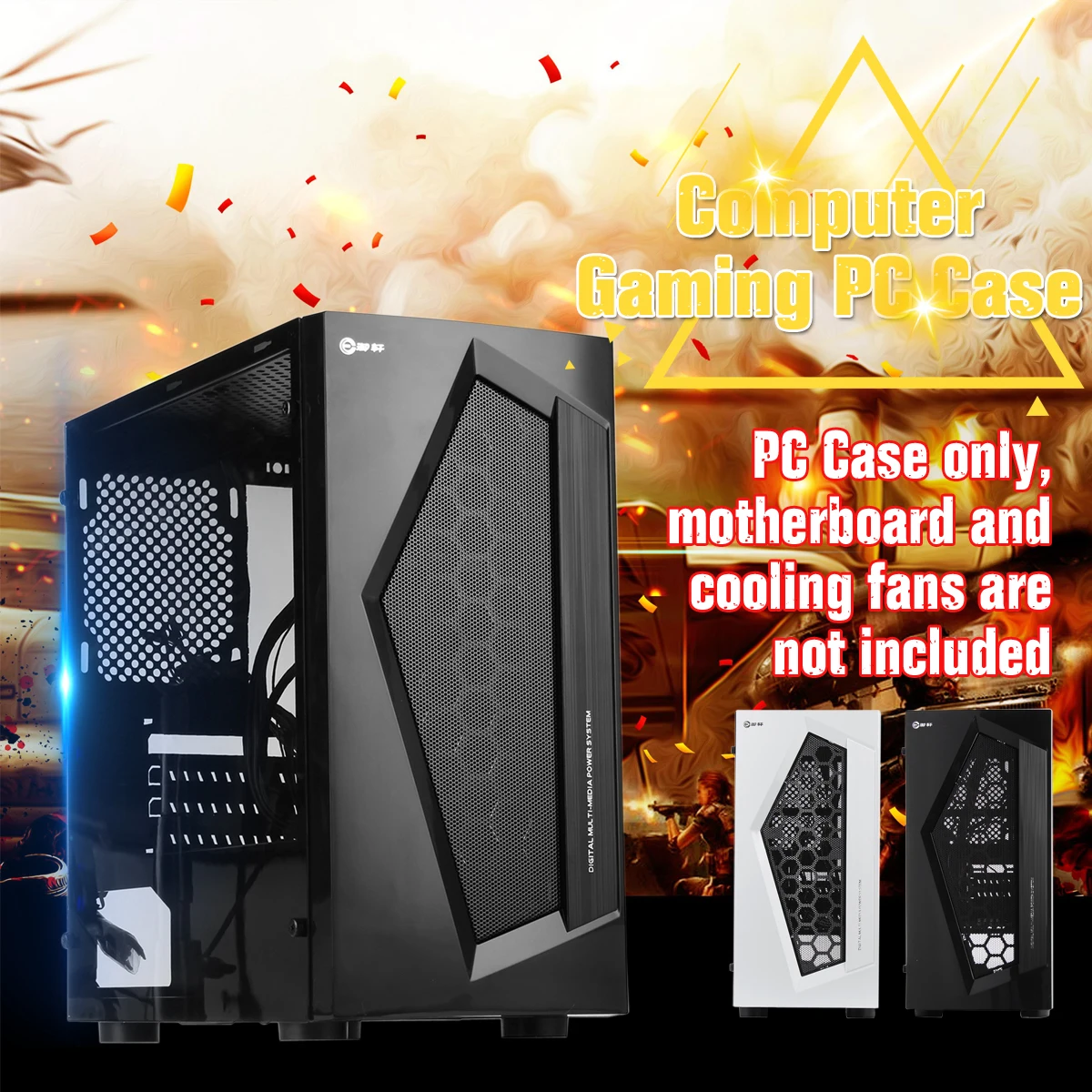Leory V3 Atx Computer Gaming Pc Case 8 Fan Poorten Usb 3.0 Voor M-ATX/Mini Itx Moederbord Zwart/ wit 370X185X380 Mm Leory V3 Atx Computer Gaming Pc Case 8 Fan Poorten Usb 3.0 Voor M-ATX/Mini Itx Moederbord Zwart/ wit 370X185X380 Mm