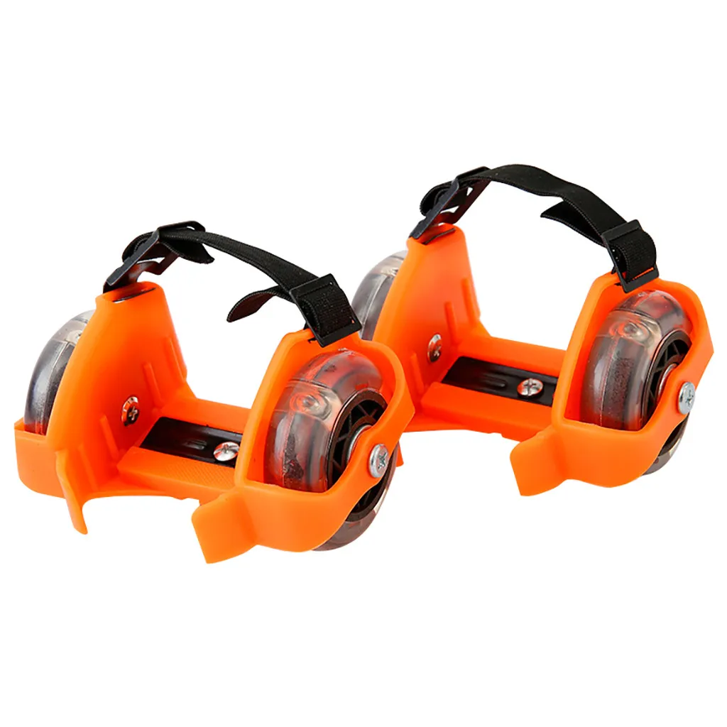 Orange 6 цветов мигающие роликовые коньки обувь маленький Вихрь шкив вспышка колеса роликовые коньки спортивные роликовые коньки обувь для детей Новинка - Цвет: Orange