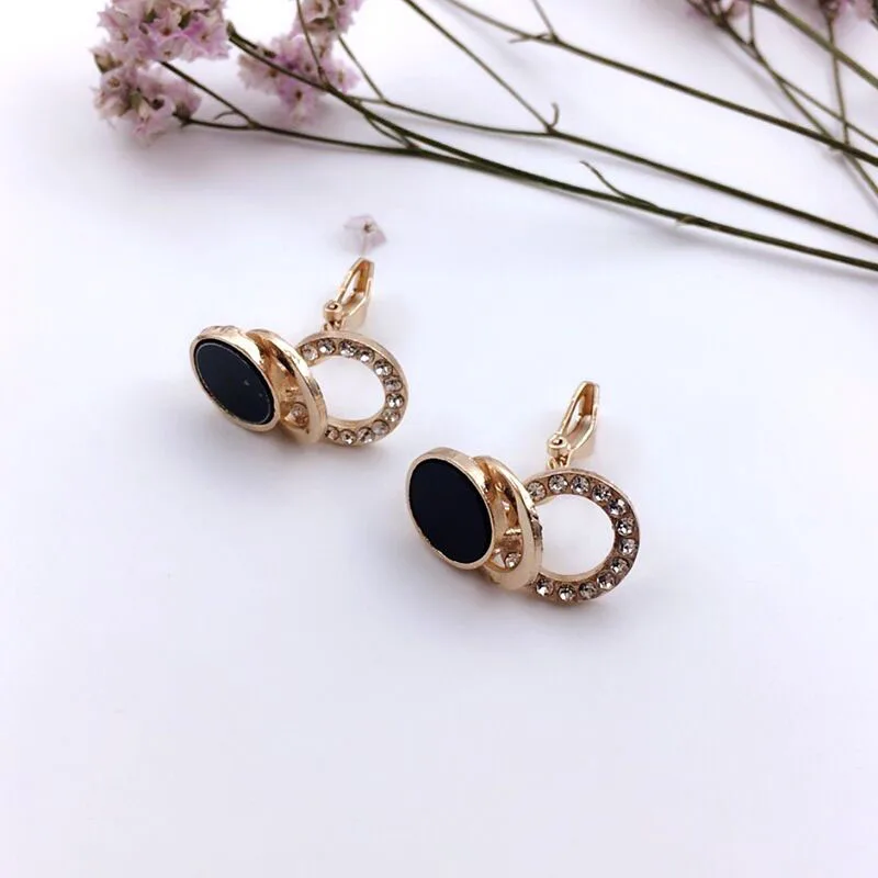 Personality Geometric Compact And Simple Clip on Earrings Rhinestones Women's Gift Earrings Jewelry ear clip earrings clip earrings ear clip ear accessories