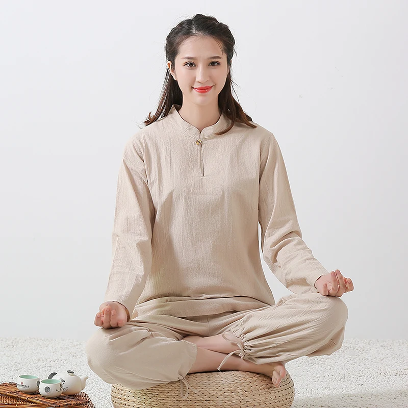 Женская униформа для йоги 4 цвета из хлопка и льна высококачественная одежда Тай