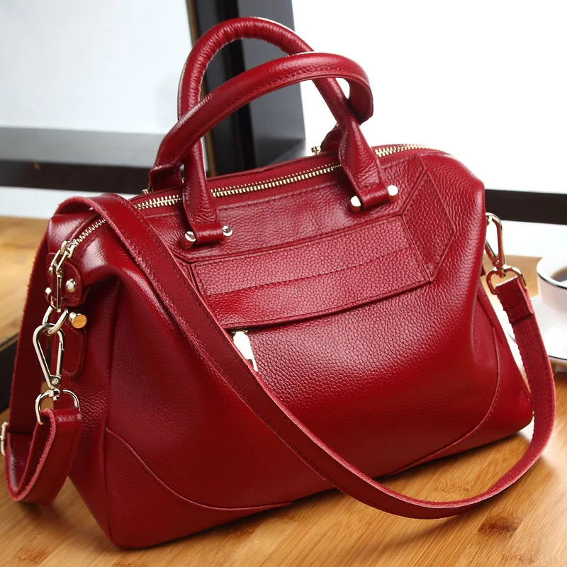 

European and American Leather Bag 2019 Fashion New Handbag Lady One Shoulder Cowhide Straddle Lady Bag