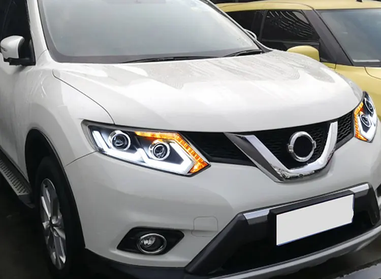2 шт. автомобильный стиль светодиодный фары для Nissan X-Trail 14-16 для X-Trail Головной фонарь светодиодный DRL Объектив двойной луч H7 HID Xenon bi xenon объектив