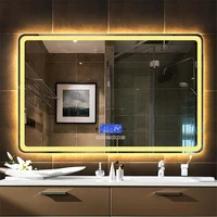 Rectangle Bluetooth Smart Bathroom Makeup Mirror With LED Warm White Light human body induction Anti-fog Beauty Mirrors 1