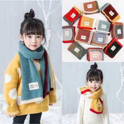 2021 New Winter High-quality Children's Scarf For Boys And Girls To Keep Warm And Thicken Baby Knitted Scarf Color Matching Kid