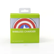 Универсальное беспроводное зарядное устройство QI для iPhone 11 pro max xs 8 7 plus samsung Galaxy S9 s10 captain america Shield Charging Pad