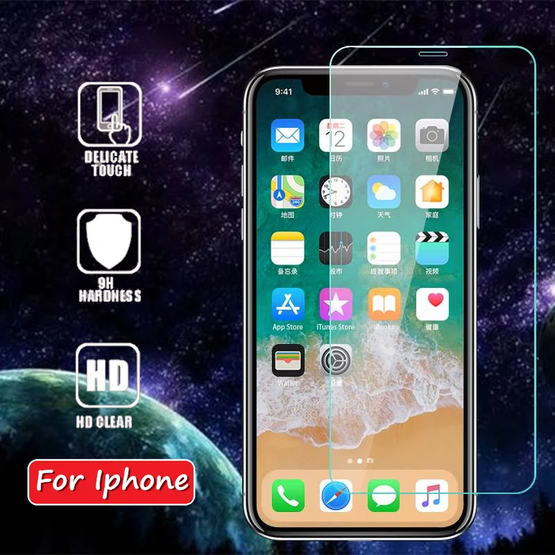 Закаленное стекло для Apple Iphone 7 8 6 6S Plus 5 5S SE Защита экрана XR X XS MAX закаленное