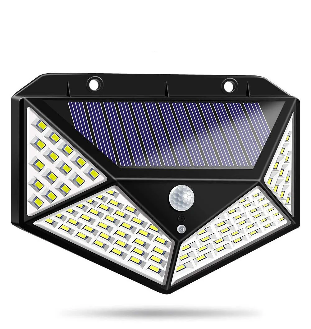 

Upgraded version 100LED solar light human body induction with wide-angle lighting outdoor sports sensor waterproof wall lamp