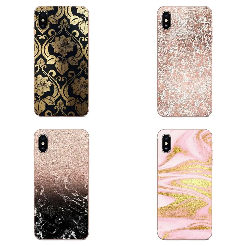 ТПУ защитный чехол синий золотой мраморный розовый для Apple iPhone 11 Pro X XS Max XR 4 4S 5 5C 5S SE