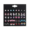 20pairs Lovely Baby Kids Children Earrings Unicorn Mermaid Pearl Crystal Crown Statement Jewelry Stud Earrings Set Birthday Gift ► Photo 2/6