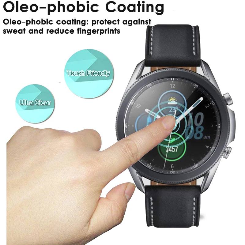 3 Pieces Tempered Glass Screen Protector For Samsung Galaxy Watch 3 41mm 45mm Smart Watch 9H Film