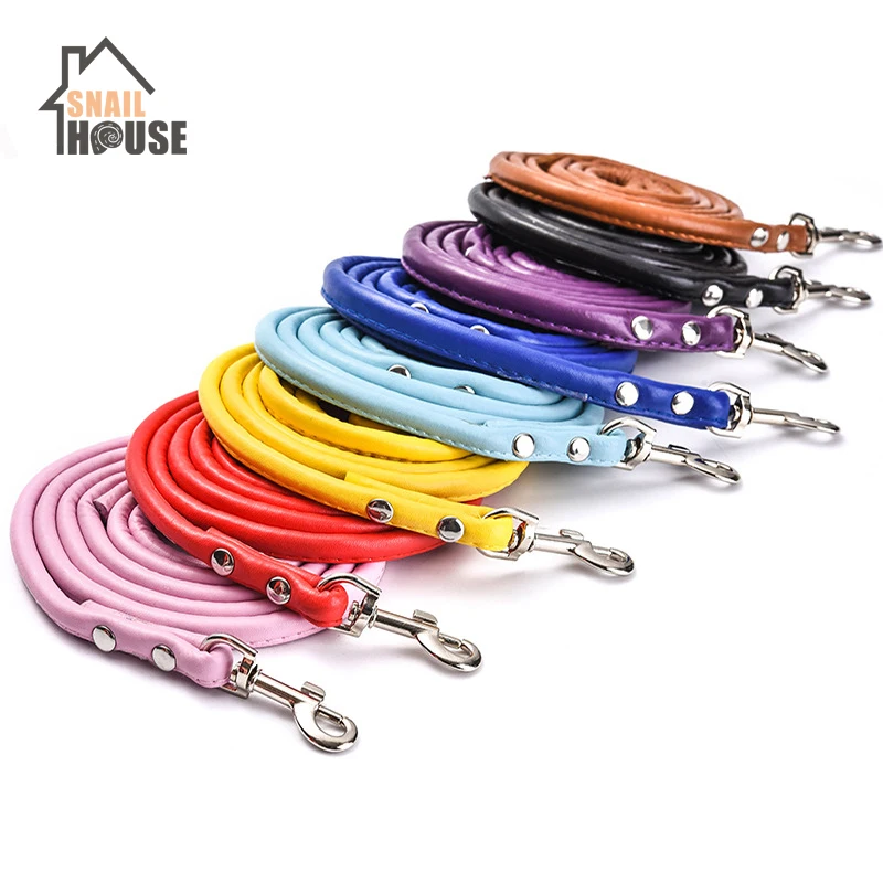 

Snailhouse PU Leather Pet Dog Leash Rope For Small Dogs kitten Pets Solid Color Leashes Teddy Dog Leash Lead Durable Pet Product