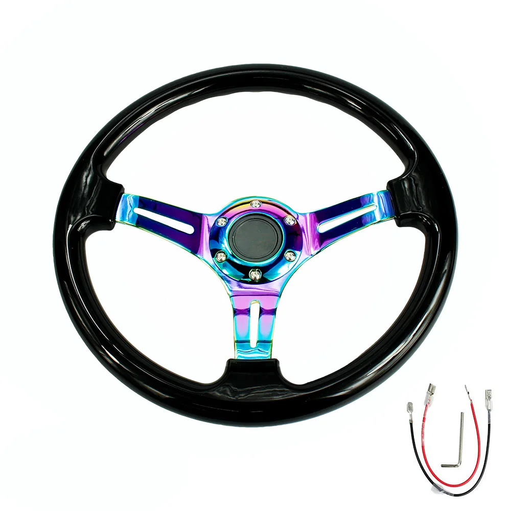 

Chrome 350mm 14inch ABS Steering 45mm Wheel Deep dish Universal Car Auto Racing Steering wheels