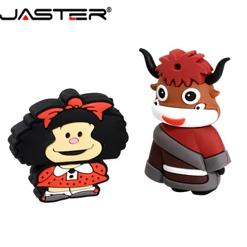 

JASTER USB 2.0 2019 new cartoon usb flash drive 4GB 8GB 16GB 32GB 64GB 128GB pendrive cattle model memory stick Christmas gift