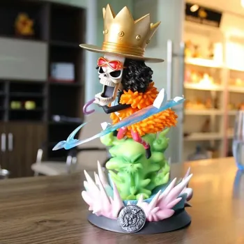 

Japan Anime ONE PIECE Straw Hat Group PT IcyIce BROOK Skeleton GK Statue SpecialEffects Scene Action Figure Model Toys BOX Y1103