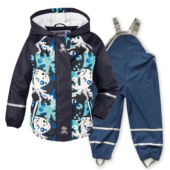 

Spring, summer and autumn new children's PU leather poncho raincoat waterproof windproof