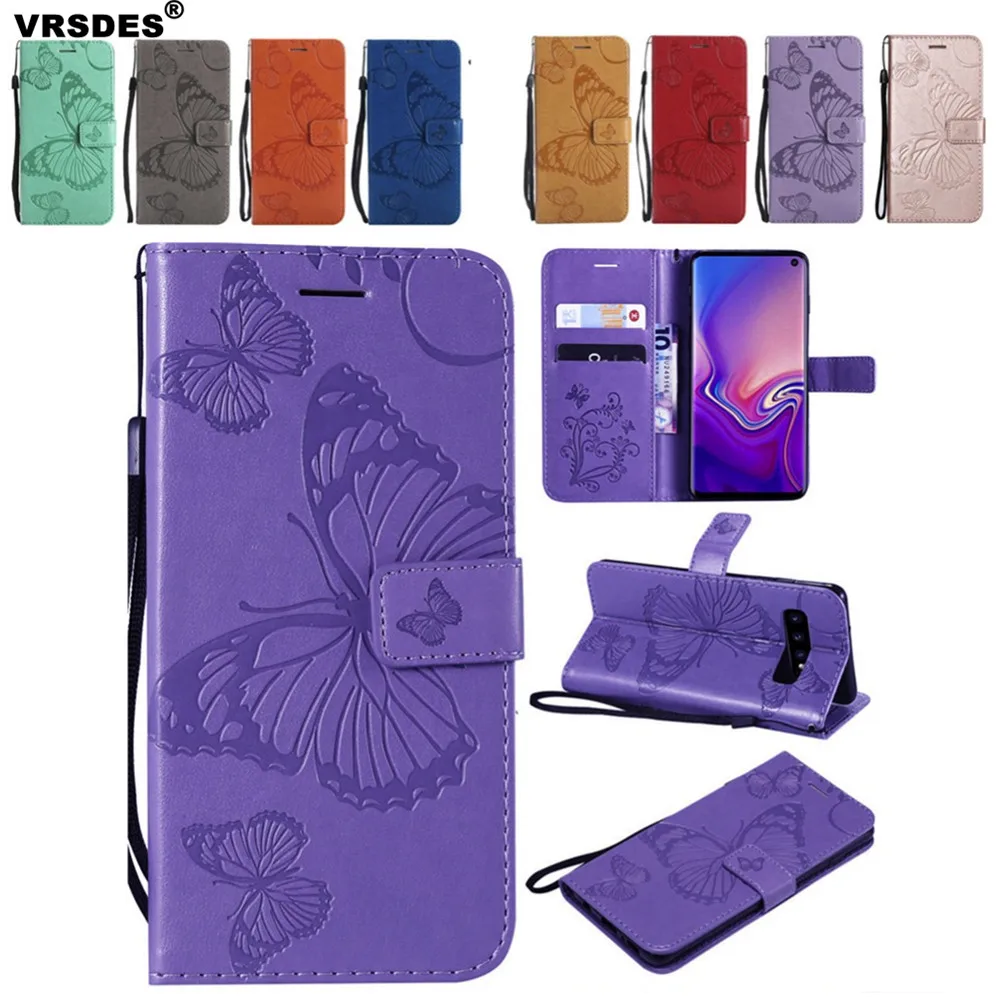 Чехол книжка из искусственной кожи в стиле ретро для Samsung Galaxy S10 5G S10E S9 S8 Plus S7 S6 Edge