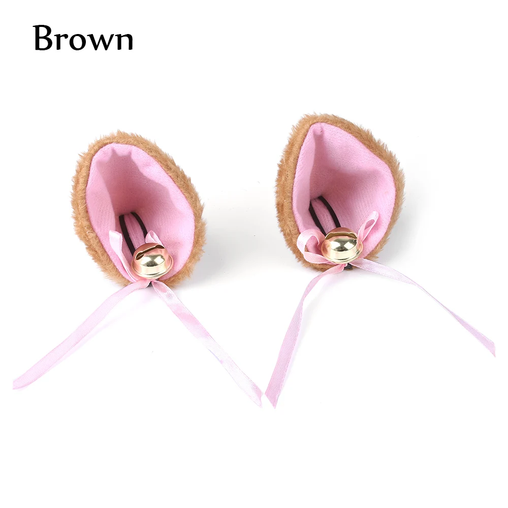 2-brown 1 пара, косплей, вечерние, плюшевые, с кошачьими ушками, на клипсах, длинные меховые уши, костюм, заколка для волос, на Хэллоуин, вечерние, Мультяшные заколки для волос - Цвет: 2-brown