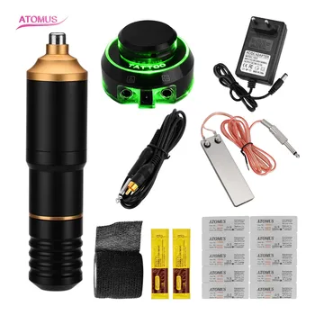 

Compelet Tattoo Kit Adjustable Aluminum Rotary Tattoo Machine Pen For Permanent Make Up Needle Cartridges Tattoo Body Art