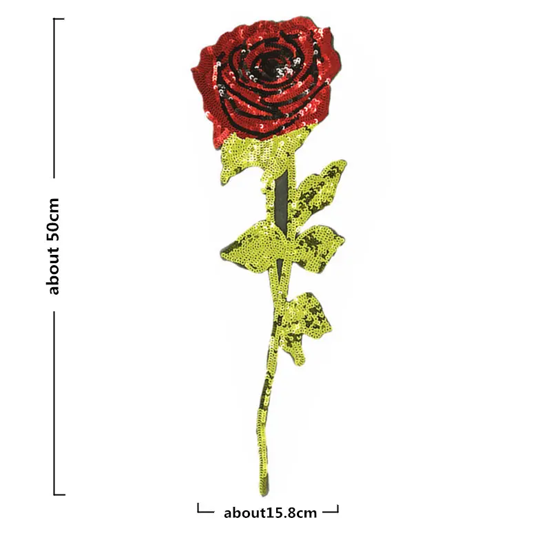Sequin Rose Flower Patches Sequined Plant  (1)