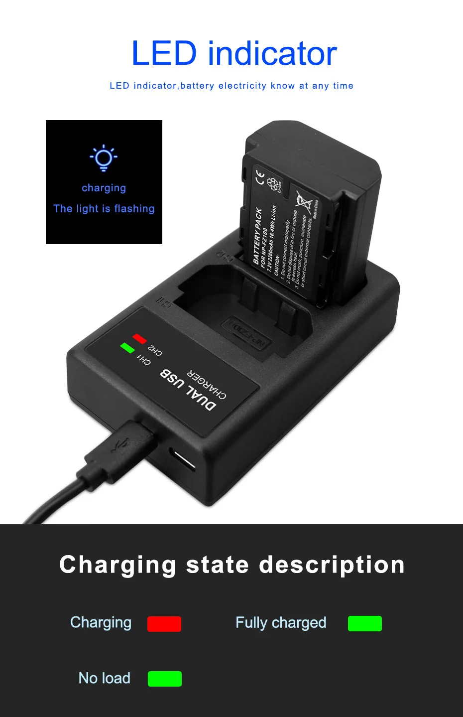 

PALO For 2280mAh NP-FZ100 NPFZ100 NP FZ100 Battery+LCD Dual USB Charger for NP-FZ100 Sony Camera Batteries , BC-QZ1, Sony a9