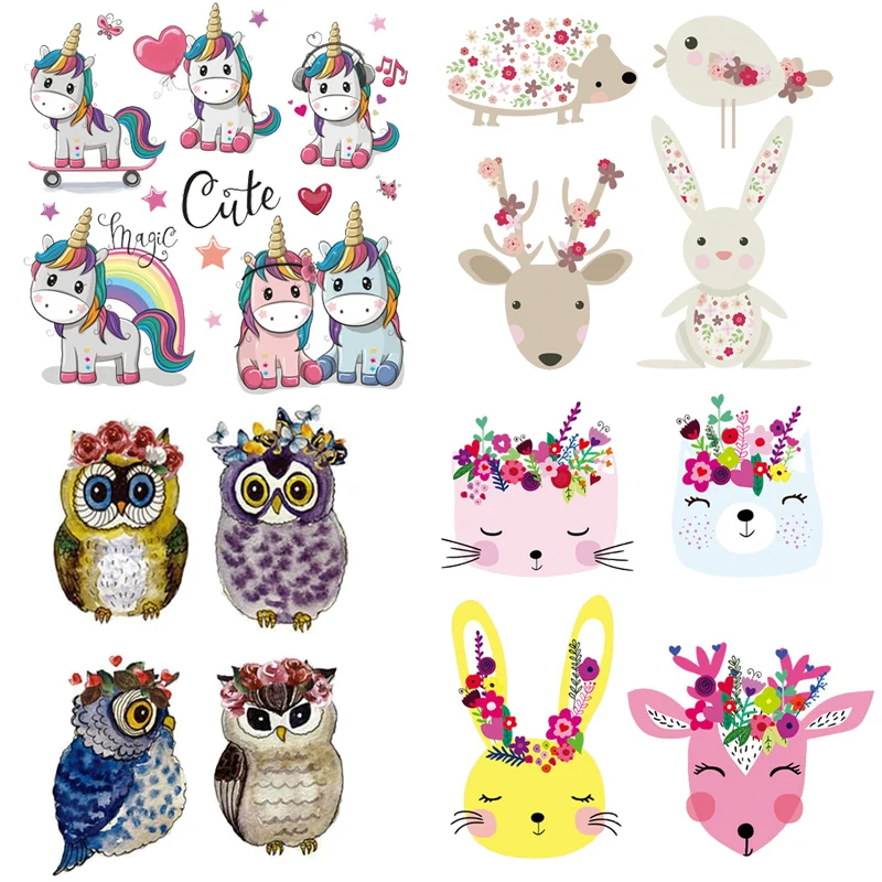 

unicorn patch children t shirt stickers cute Iron on transfers for clothes iron-on transfer vinyl badge on clothes printed press
