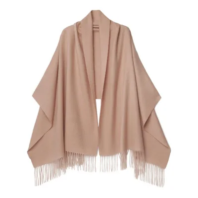 Натуральный чистый 100 кашемировый шарф, женская зимняя шаль, теплый мягкий шарф, шерстяной Женский плотный шарф из пашмины, накидка, палантин - Цвет: Cang pink