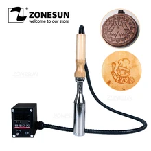 

ZONESUN Leather Craft Wood Cake Bread Paper Logo Stamp Branding Stamping Machine Handheld Bronzing Tool Hot Press Machine