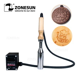 ZONESUN – Machine à estamper, estampage, Logo, estampage, artisanat du cuir, pain, gâteau en bois, outil de bronzage à main, presse à chaud 