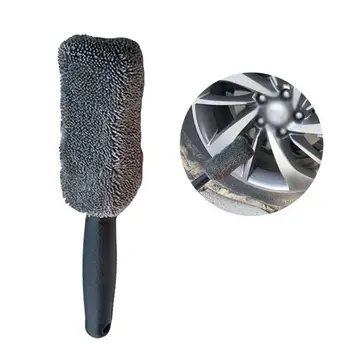 

Car Microfiber Wheel Tire Tyre Rim Plastic Handle Brush Washing Cleaning Tools E7CA