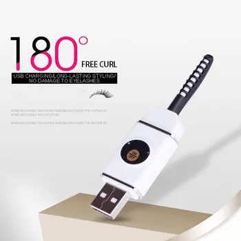 

MAYITR 1pc Portable Electric Long-lasting Heated Eyelash Curler Mini USB Rechargeable Eyelashes Makeup Curling