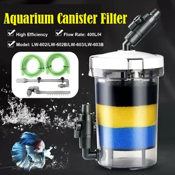 

Transparent Mini External Canister Filter Water Purifying Fish Tank Aquarium Mini Filter Barrel Home Pump Filtration System