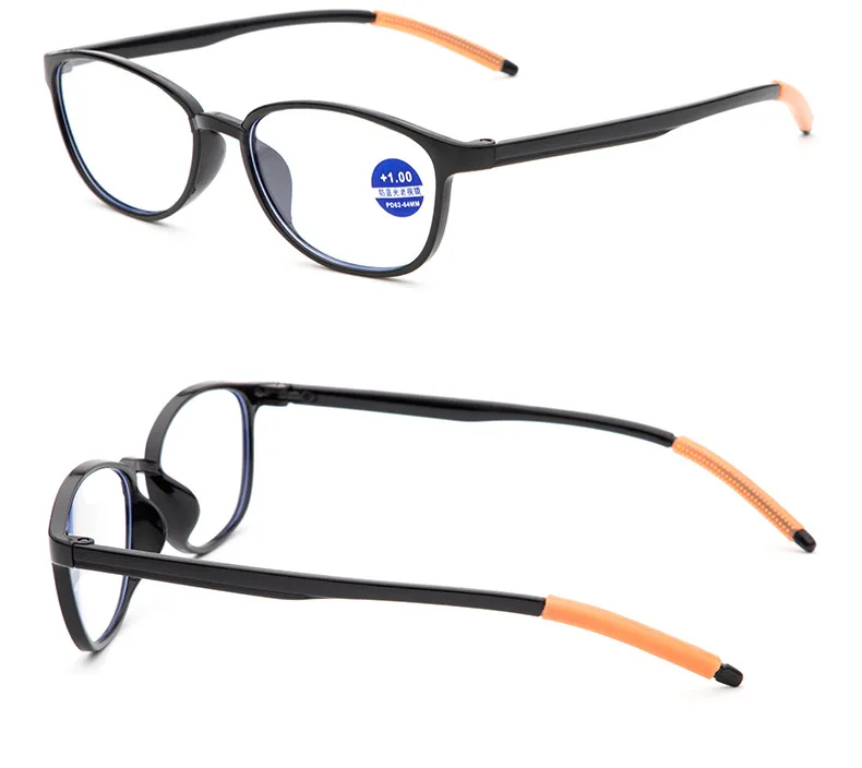 Blu-Ray очки для чтения, полимерные линзы, небьющиеся эластичные очки для чтения, TR90, оправа, очки для женщин и мужчин, диоптрий+ 1,0 до+ 4,0