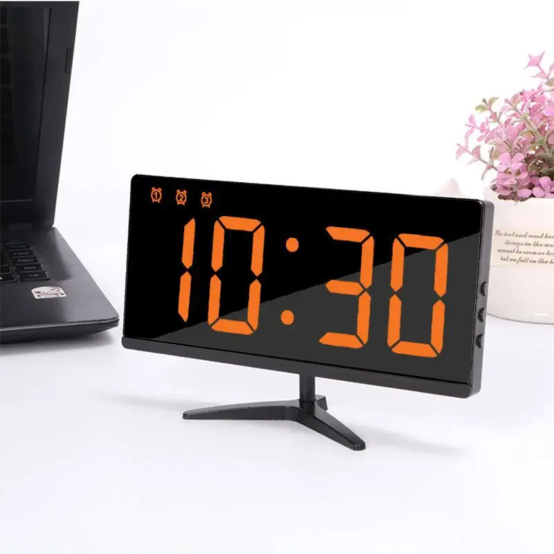 Hot Sales New Style Alarm Clock TV Electronic Clock Simple Multi-functional Mirror Clock-External Power Source 6615