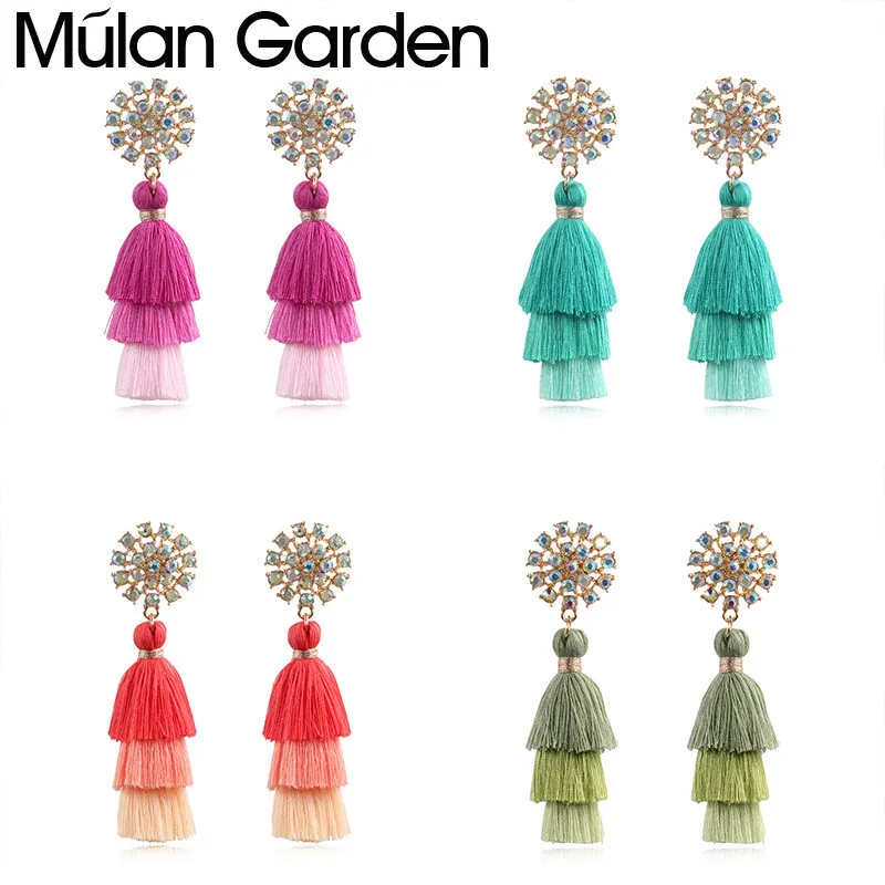 M &amp G Boho полный стразы подвесок в форме снежинок к серьги виде капель для Для