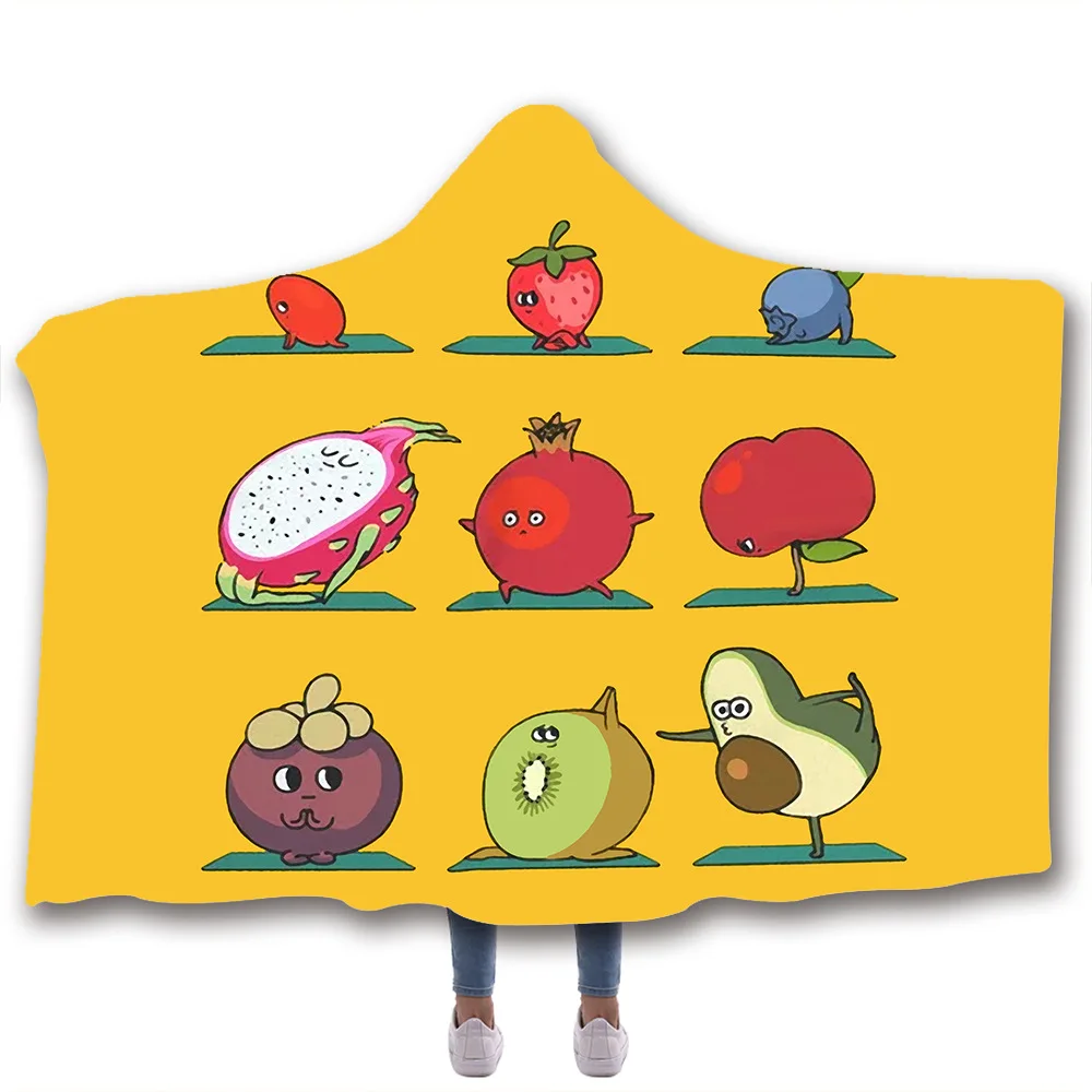 3D цифровое одеяло с капюшоном и авокадо, Флисовое одеяло с интересным рисунком фруктов, милое модное плотное одеяло