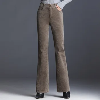 

High Waist Pants Woman Autumn and Winter New Style Woman Pants The Korean Version Elastic Waist Fashionable Casual Flare Pants