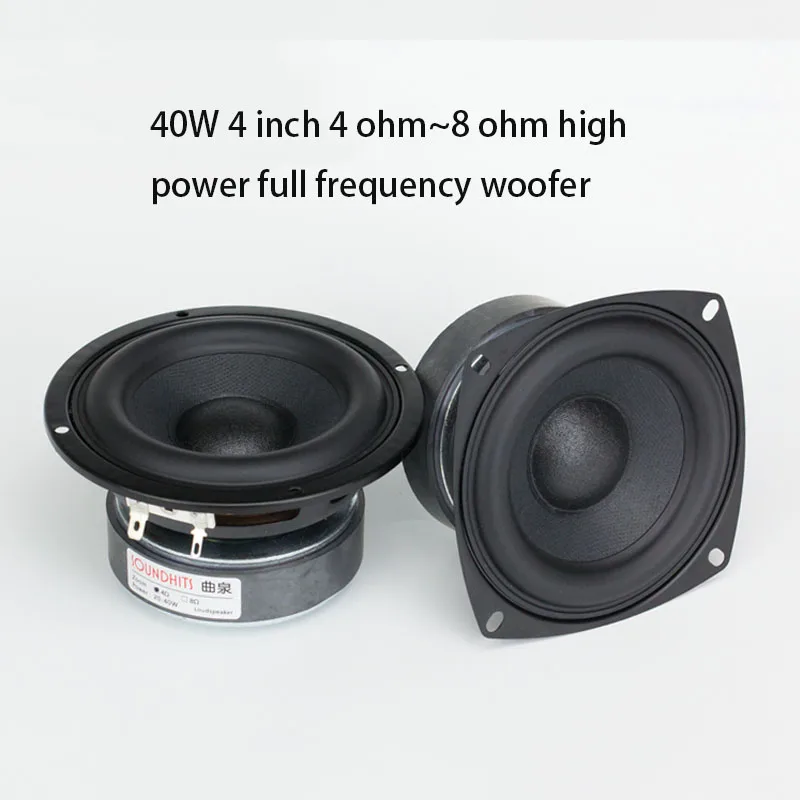 Woofer, Baixo Freqüência Speaker, DIY Speaker, 40W, 4 polegadas, 4ohm ~ 8ohm