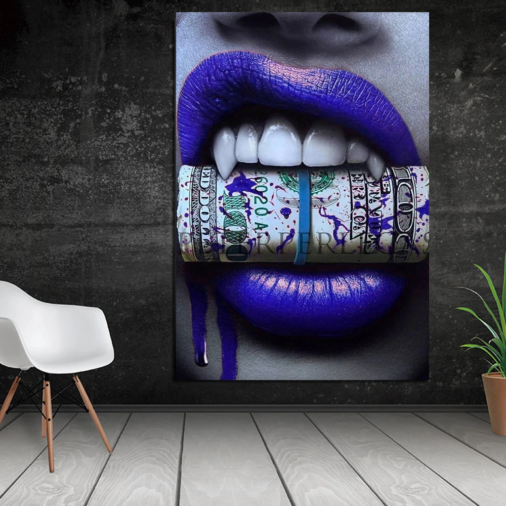 1 шт. настенная Картина на холсте с изображением граффити долларов США облака