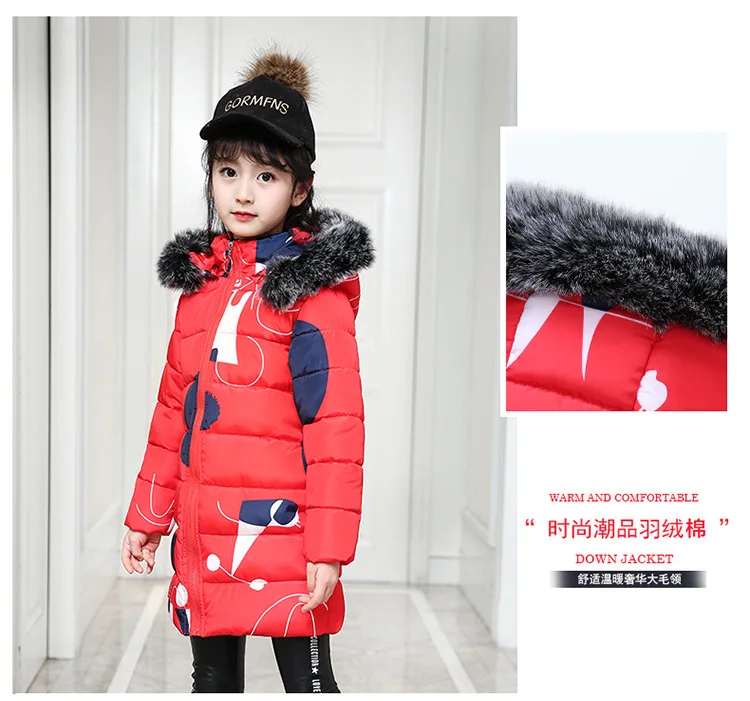 Одежда с хлопковой подкладкой для девочек зимняя одежда для маленьких девочек утепленная куртка с хлопковой подкладкой для девочек хлопковая черная и красная одежда для детей от 4 до 12 лет