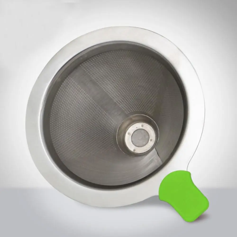 

Reusable Coffee Filter Cone Stainless Steel Double Layer Coffee Filter Dripper Metal Mesh Funnel Coffee Filter Basket Coffeeware