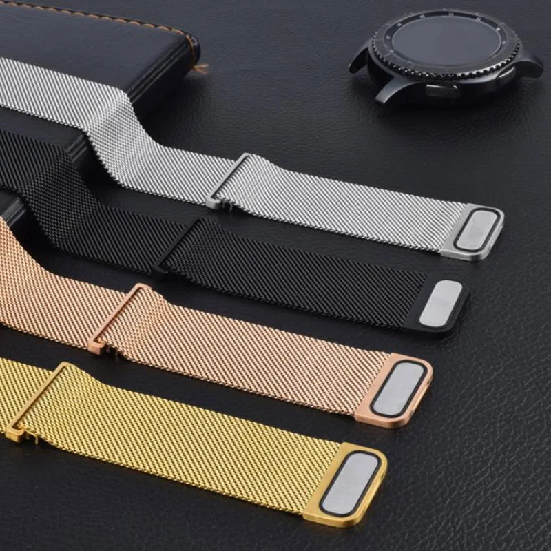 Миланский ремешок для samsung Galaxy Watch Active gear S2 S3 Garmin 245 Amazfit GTR GTS Pace Bip 2 Stratos huawei GT GT2 46 мм