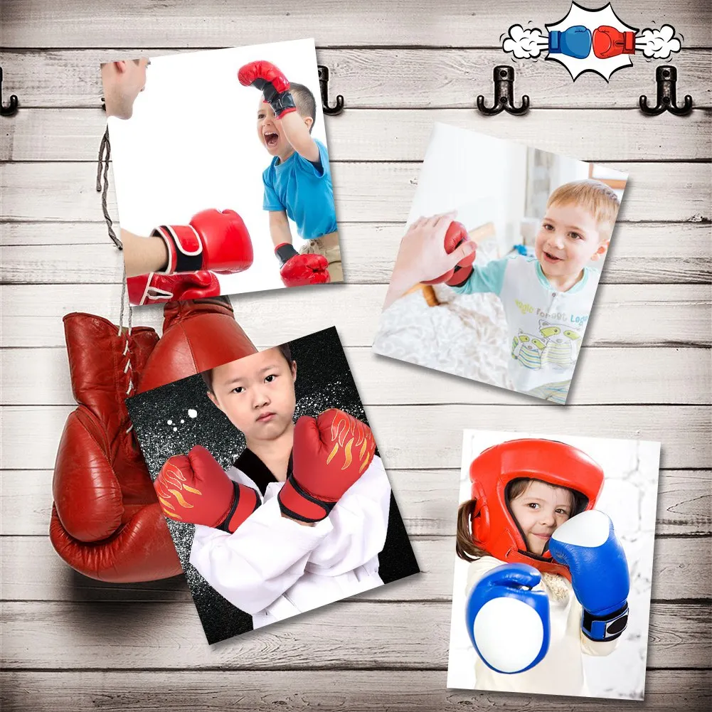 От 7 до 13 лет Детские Боксерские перчатки каратэ Guantes De boxeo Kick boxing Luva De Boxe боксерское оборудование пламя Боксерский набор