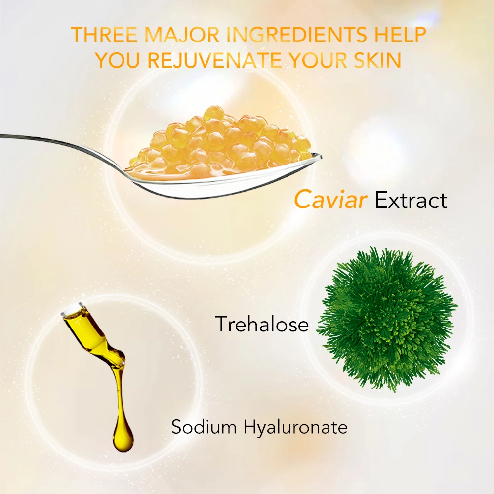 AILKE Caviar Brightening Face Serum, Anti-Wrinkles, Fine Lines, Dry Lines, Moisturizing, Whitening Essence For All Skin Types