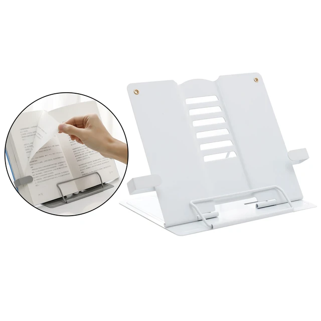 Metal Book Stand Reading Book Holder Lightweight Cook Book Stands Portable  Textbook Holders Adjustable Recipe Document Stand Tablet Music Book